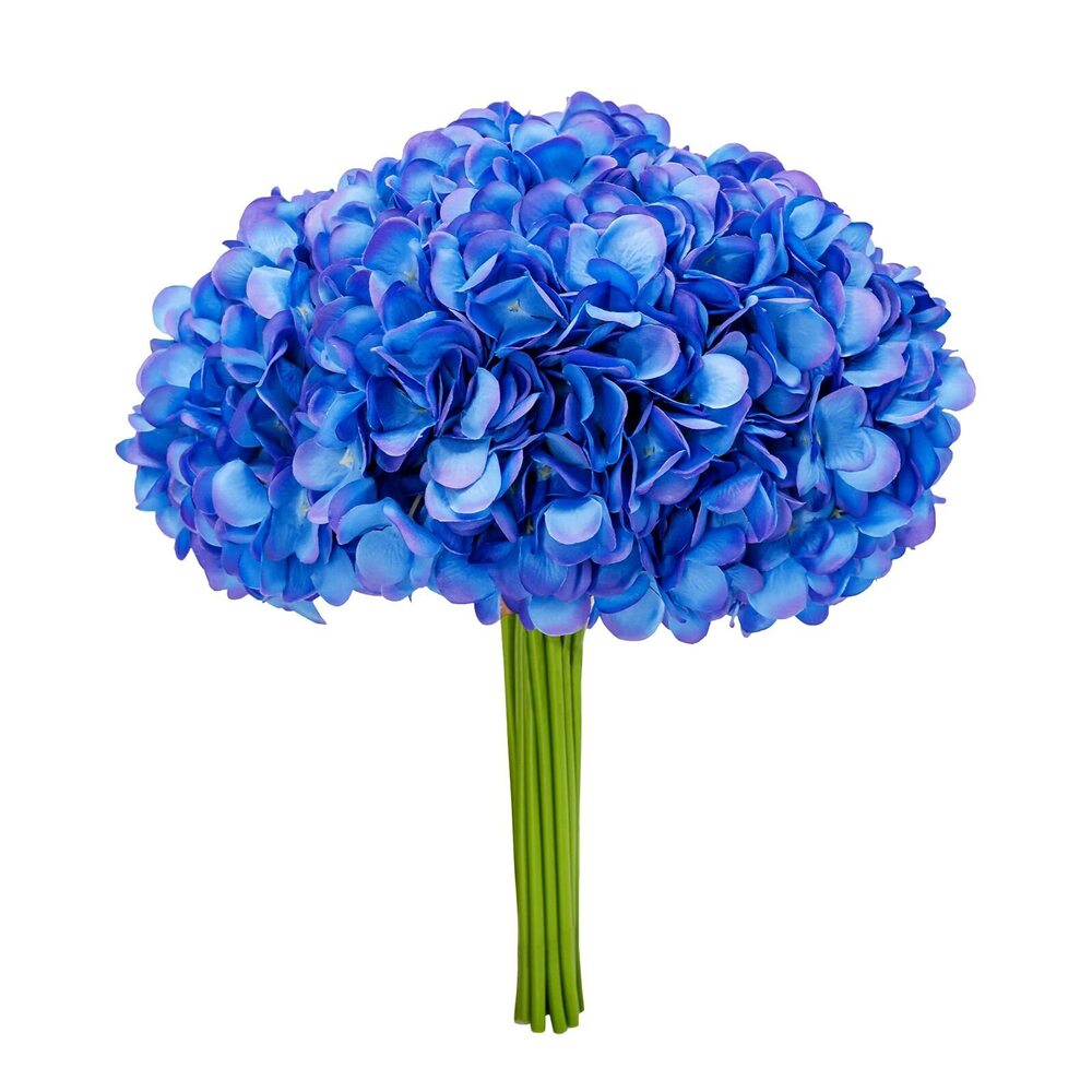 9240 Artificial//Faux Flowers - Hydrangea Bundle Deep Blue Color, Pack of